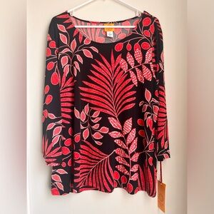 Ruby Road Black and Red Dress Top